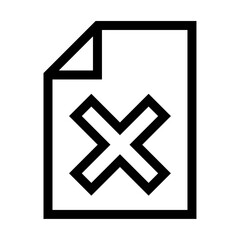 Obraz premium Icono error en el documento. Problema, eliminar hoja, falla. Ilustración vectorial