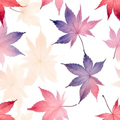 Fototapeta na wymiar Seamless pattern of the color leaves laying on a white background