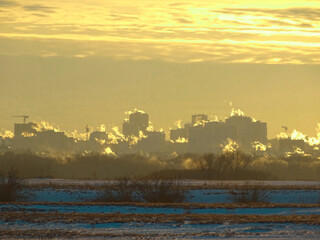 sunrise over the city