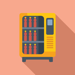 Drink container selling icon flat vector. Drinking machine. Supply juice