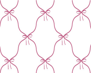 seamless pattern with hearts with bow