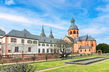 cloister in Seligenstadt, Hesse, Germany - obrazy, fototapety, plakaty