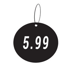 Obraz na płótnie Canvas Price Tag displaying value of 5.99. 