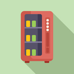 Workplace vending machine icon flat vector. Cooler food. Snack selling