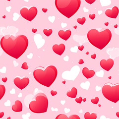 Valentine's Day Floating Heart Bubbles Seamless Pattern