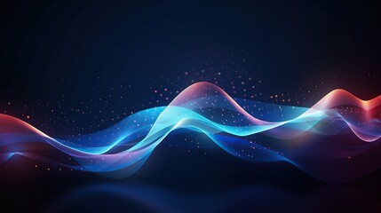 Advanced wave drawing. Abstract Neon Light, abstract color background, nightclub empty room interior, Technology. Harmony