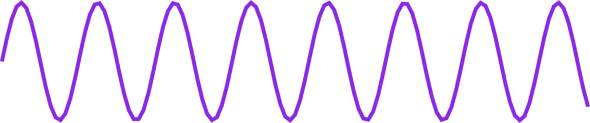 An abstract transparent curvy sine wave shape line design element.