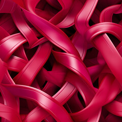 Valentine's Day Seamless Pattern of Intertwined Satin Ribbons