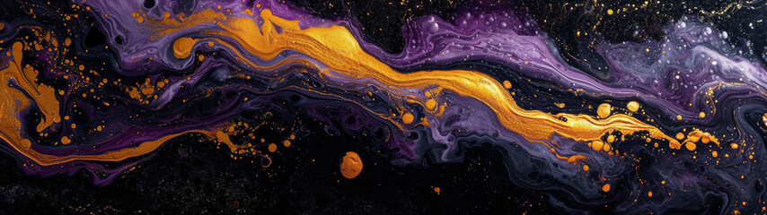 Exquisite and fabulous marble texture in black, purple and gold colours