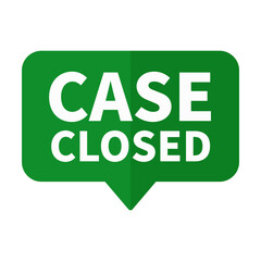 Case Closed Green Rectangle Shape For Information Sign Announcement Social Media Business Marketing
