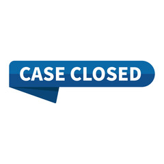 Case Closed Blue Rounded Rectangle Ribbon Shape For Information Sign Announcement Social Media Business Marketing
