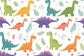 Obraz premium seamless pattern with dinosaurs