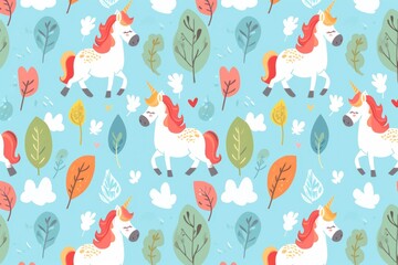 seamless pattern with unicorns