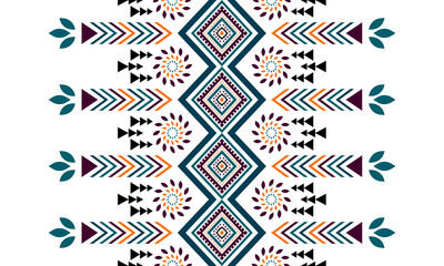 Ethnic southwest tribal navajo ornamental seamless pattern fabric colorful design for textile printing