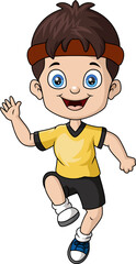Cute little boy cartoon running