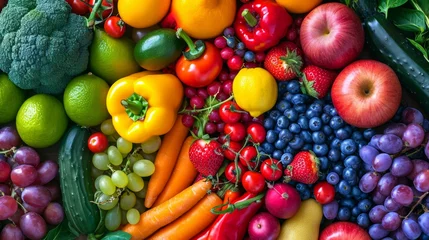 Afwasbaar fotobehang Color fruits, berries and vegetables © Artem