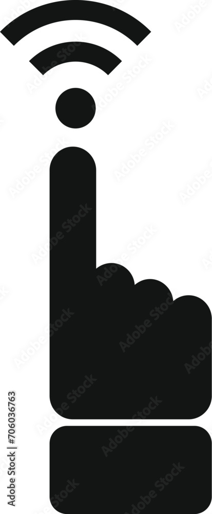 Poster touch finger wifi point icon simple vector. internet provider. router storage