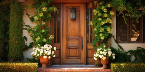 a front door entrance to a home