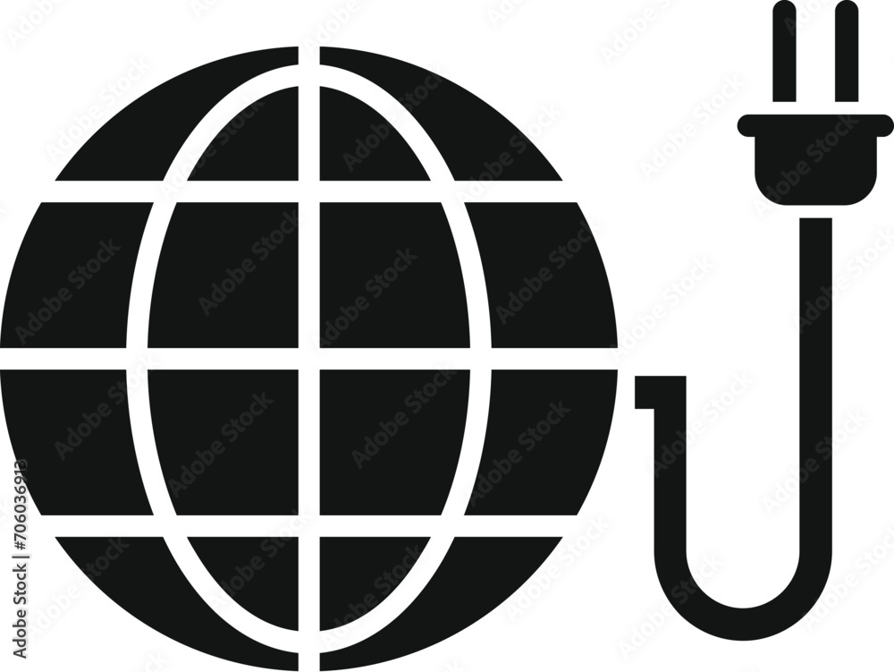 Poster global internet provider icon simple vector. storage online cloud. server data