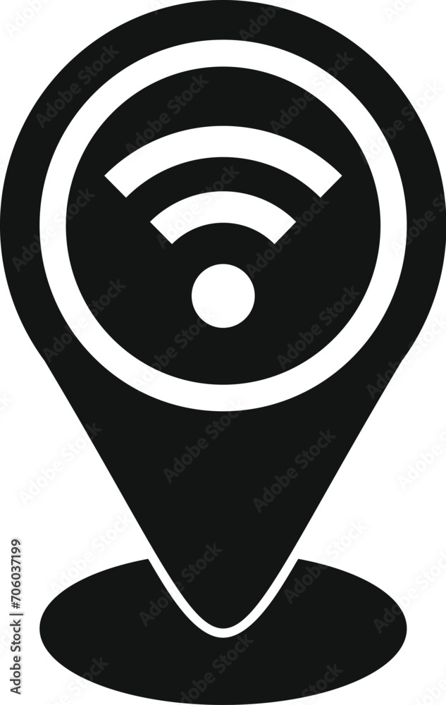 Sticker Wifi internet location icon simple vector. City server lock. Router cloud storage