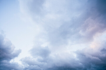 Fototapeta na wymiar Cloudy Sky at Sunset, Blue Hour