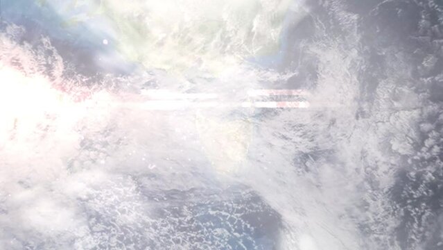 Zoom in from space and focus on Devonport, Australia. 3D Animation. Background for travel intro. Elements of this image furnished by NASA.