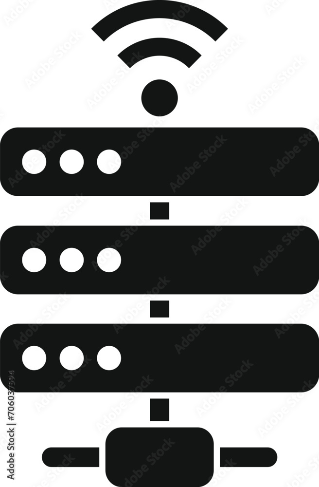 Poster server data support icon simple vector. internet provider. network digital