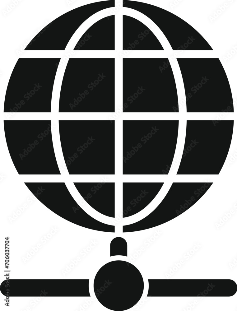 Poster digital data global connection icon simple vector. dark storage. cloud online lock