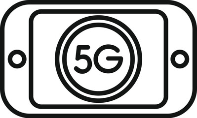 5G phone internet icon outline vector. Digital modern network. High speed channel
