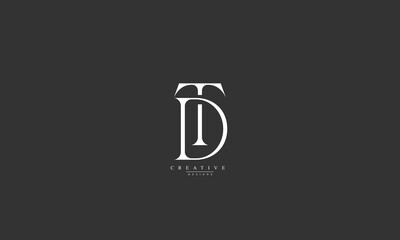 Alphabet letters Initials Monogram logo DT TD D T