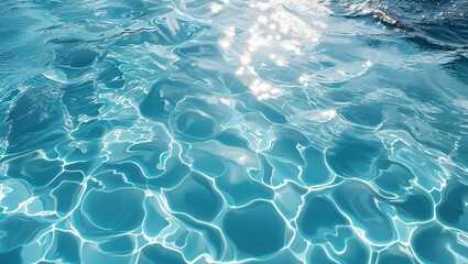 blue water in the pool - obrazy, fototapety, plakaty