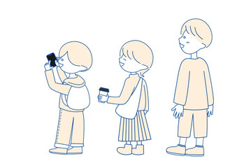 仲良くお散歩する男女