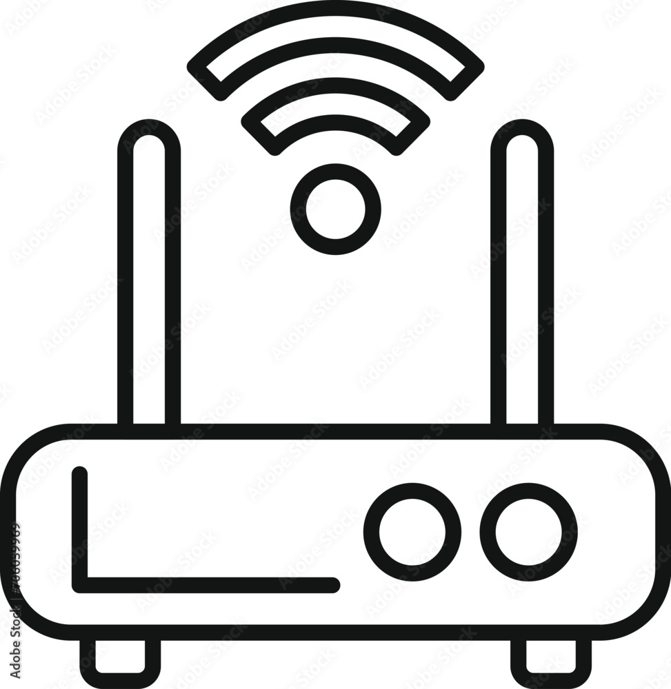 Sticker Wifi router icon outline vector. Storage cloud tech. Digital internet data