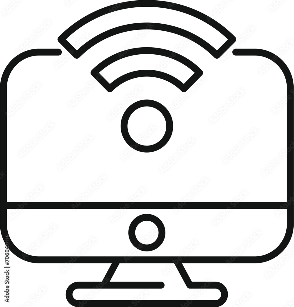 Poster wifi computer connection icon outline vector. storage cloud. digital network