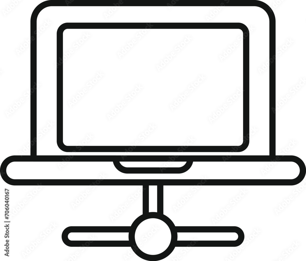 Canvas Prints laptop internet connection icon outline vector. data digital network. internet provider