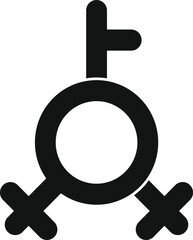 Human gender identity icon simple vector. Trans support. Couple agender poster