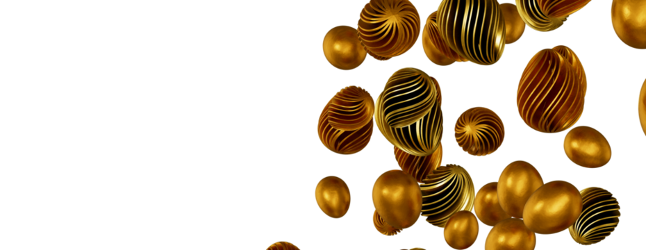 easter egg with gold pattern decoration - Powered by Adobe