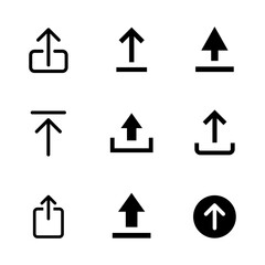 Upload icon set. load data symbol