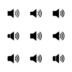 Speaker icon set. volume icon vector. loudspeaker icon vector. sound symbol