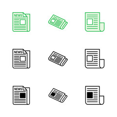 Newspaper icon set. news paper vector sign