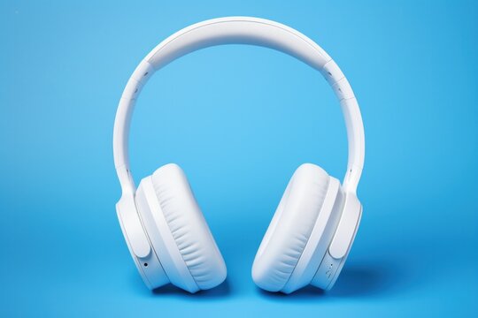 headphones isolated on blue background