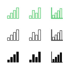 Growing graph Icon set. Chart icon. diagram icon