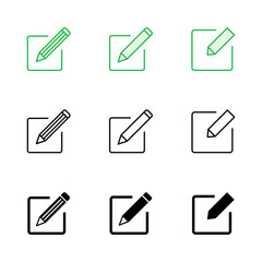Edit icon set. edit document icon. edit text icon. pencil. sign up