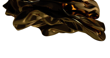Lustrous Texture: Abstract 3D Gold Cloth Illustration for Rich and Glamorous Designs