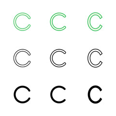 Copyright icon set. copyright symbols