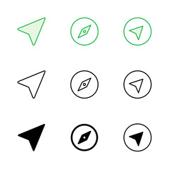 Compass icon set. arrow compass icon vector