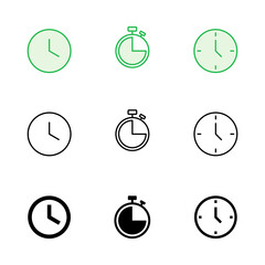 Clock icon set. Time icon vector. watch icon symbol