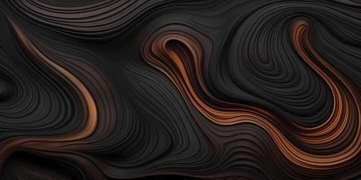 3d rendering with Computer generated abstract background with curved lines and waves, Generative AI illustrations.