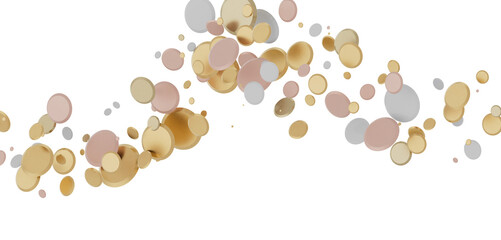 Mesmeric Shower: Mesmeric 3D Illustration Depicting Mesmerizing gold Confetti Rain