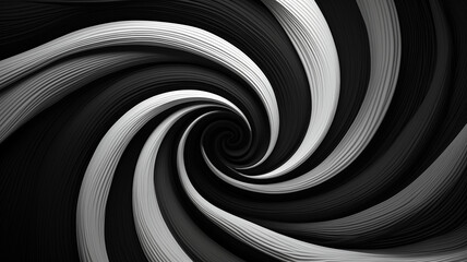 Black and white spiral background. monochrome geometric texture concept